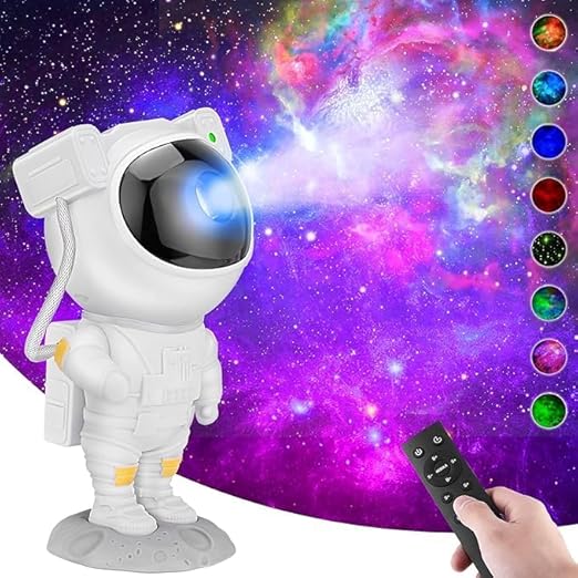 Gohfeoeo LED Galaxy Projector Lamp – Rotating Rainbow & Star Light Show